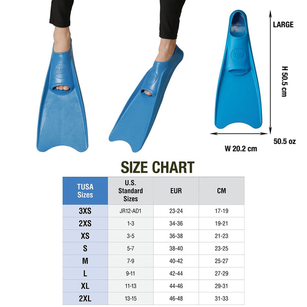 Tusa Sport Full Foot Rubber Snorkeling Fins