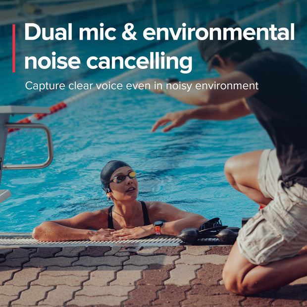 SUUNTO Aqua Light Swimming Open-Ear Bluetooth Headphone, 32GB MP3 Player for Running, Bone Conduction Headphone w/Dual-Mic, IP68 Waterproof, 10H Playtime & APP Support, 28g Lightweight, Reef Blue