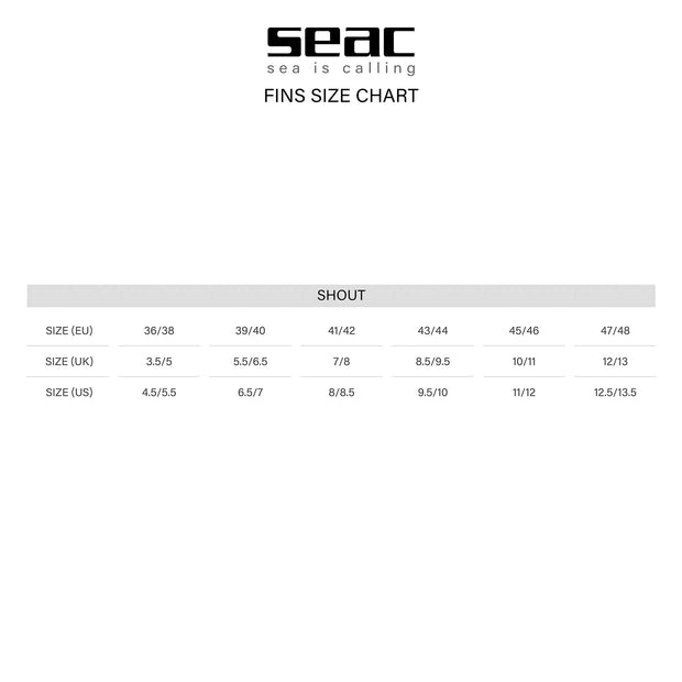 SEAC Shout Long Black Spearfishing Fins