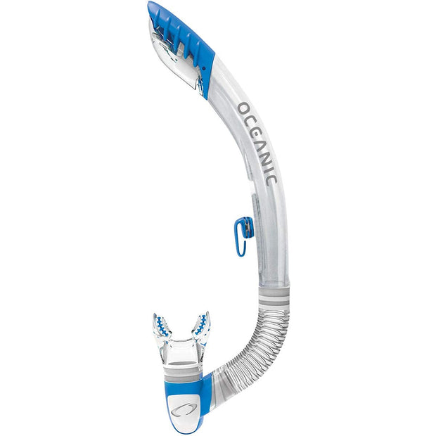 Oceanic Ultra Dry 2 Snorkel with Replaceable Mouthpiece(Clear/Blue)