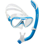 Pegaso & Iguana Semi-Dry Kid's Snorkel and Mask Set(Blue/White)