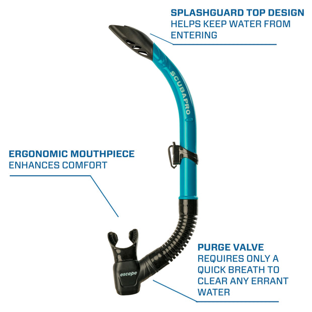 Scubapro Escape Semi-Dry Scuba Diving Snorkel