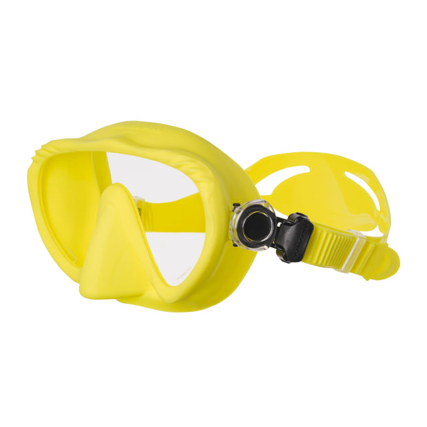 SCUBAPRO Ghost Scuba Dive Mask, Low-Volume Frameless Design w/Ultra Clear Single Lens, Silicone Skirt and Easy-Adjust Strap Buckles, Turquoise