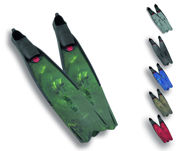 Seac Motus Long Blade Freediving Fins(Green Camo / 39-40)