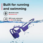 SUUNTO Aqua Light Swimming Open-Ear Bluetooth Headphone, 32GB MP3 Player for Running, Bone Conduction Headphone w/Dual-Mic, IP68 Waterproof, 10H Playtime & APP Support, 28g Lightweight, Reef Blue
