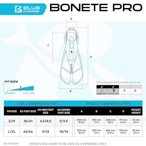Cressi Bonete Open Heel Snorkel Fins