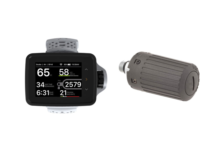 Oceanic O.i Wrist dive computer with the Oceanic wireless air-integration transmitter kit