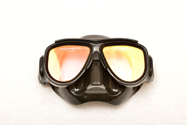 SeaDive Oceanways OceanCat-HD High Definition w/Anti-UV/Glare w/Anti-Fog Scuba/Spearfishing Dive Mask (OM964BKSFF)