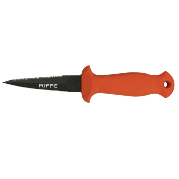 Riffe Stubby Knife Safety Orange Handle (Deluxe)
