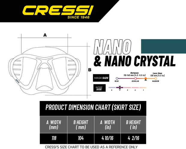 Cressi Nano Crystal Scuba and Freediving Mask