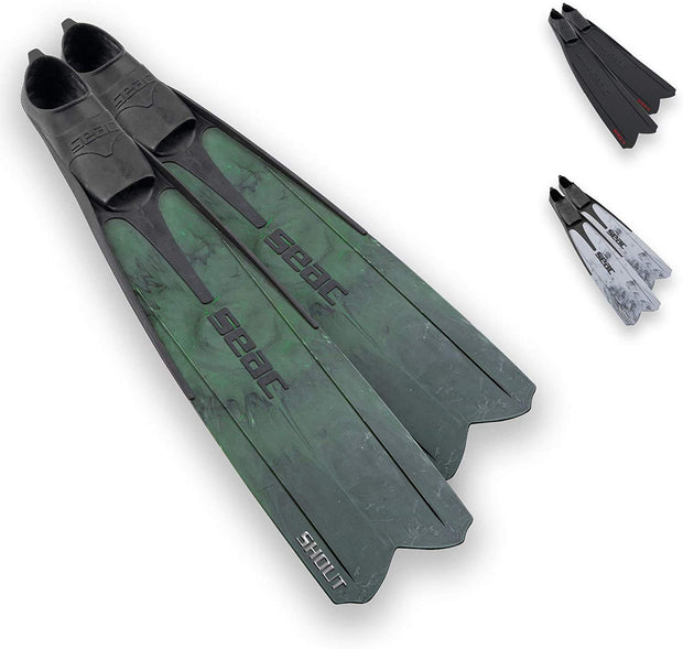 Seac Shout Fins for Freediving and Spearfishing Green Camo / 47/48